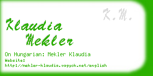 klaudia mekler business card